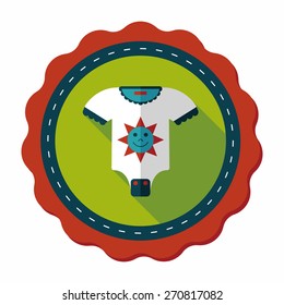baby onesie flat icon with long shadow,eps10