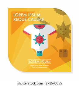 baby onesie flat icon with long shadow,eps10