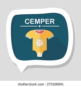 baby onesie flat icon with long shadow,eps10