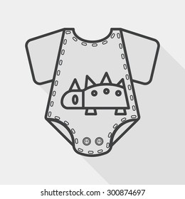 baby onesie flat icon with long shadow, EPS 10, line icon