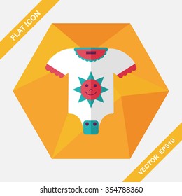 baby onesie flat icon with long shadow,eps10