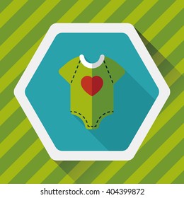 baby onesie flat icon with long shadow,EPS 10