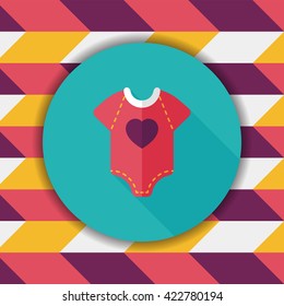 baby onesie flat icon with long shadow,EPS 10