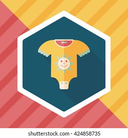 baby onesie flat icon with long shadow,eps10