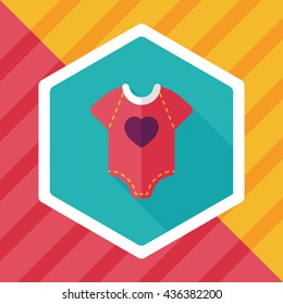 baby onesie flat icon with long shadow,EPS 10