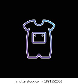 Baby Onesie With Front Pocket Outline blue gradient vector icon