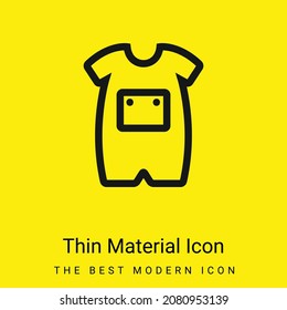 Baby Onesie With Front Pocket Outline minimal bright yellow material icon