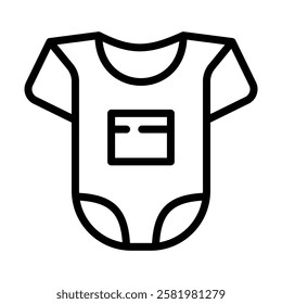 Baby onesie icon Black and white logo