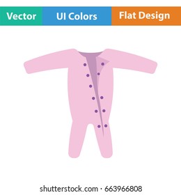 Baby onesie icon. Flat color design. Vector illustration.