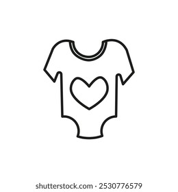 baby onesie icon flat line symbol set.