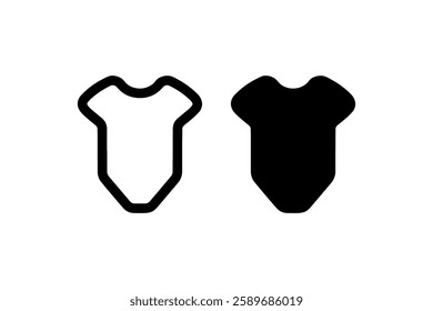 Baby onesie icon in outline and solid style Vector