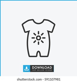 baby onesie icon. Simple outline baby onesie vector icon. On white background.