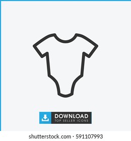 baby onesie icon. Simple outline baby onesie vector icon. On white background.