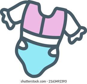 Baby onesie, illustration, vector on a white background.