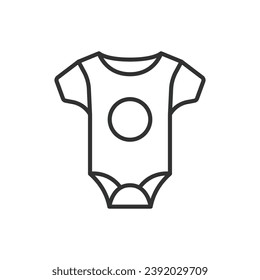 Baby onesie line design. Bodysuit, silhouette, toddler, kids, wear, icon vector illustration. Baby onesie editable stroke icon.