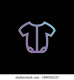 Baby Onesie Outline blue gradient vector icon