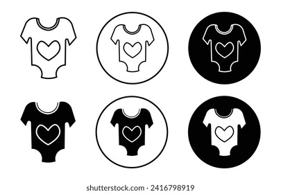 baby onesie outline line icon set sign for web app