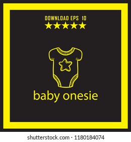 baby onesie sketch vector icon