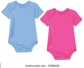 Baby Onesie template in pink and blue