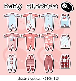 Baby Onesie template in pink and blue