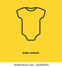 Baby Onesie vector icon. Baby clothes symbol. Kid wear sign.