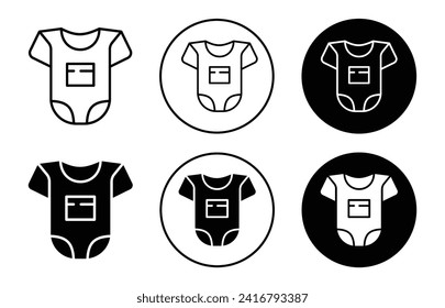 Baby onesie vector icon set collection. Baby onesie Outline flat Icon.