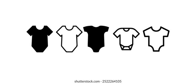 Baby onesie vector icon set collection. Vector illustration design.