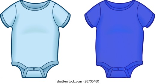 Baby Onesies, 2 different blue versions - vector illustrations