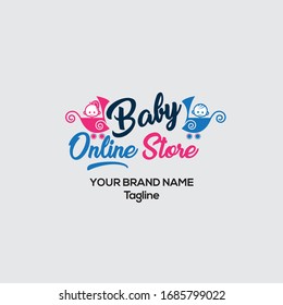 Diseño del logo vectorial de la Tienda Baby Online, diseño creativo del logo