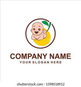 baby orange logo vector design