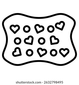 Baby orthopedic pillow icon Black and white outline vector