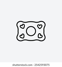 Baby orthopedic pillow icon in stroke line.
