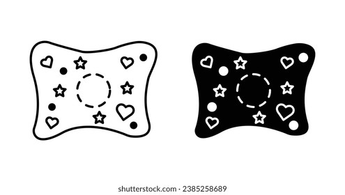 Baby orthopedic pillow line icon set. In black color for UI designs.