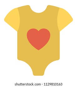 
Baby outfit in yellow base and heart printed on it
