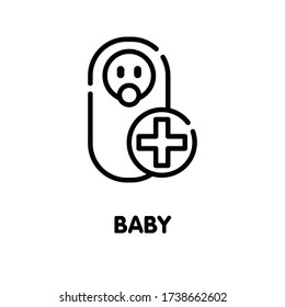 Baby outline icon design style illustration on white background eps.10