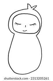 Baby outline illustration image. 
Hand drawn image artwork of a baby. 
Simple cute original logo.
Hand drawn vector illustration for posters, cards, t-shirts.