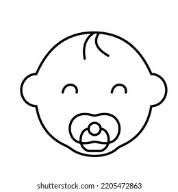 Baby Outline Vector Icon which can easily modify or edit

