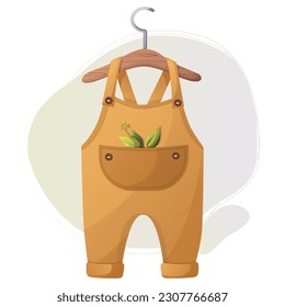 Baby overall, romper, jumpsuit with tree branch.