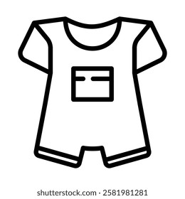 Baby overalls icon Black and white logo