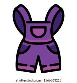 Baby overalls icon. Outline baby overalls vector icon for web design isolated on white background