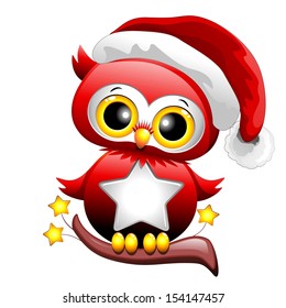 Baby Owl Christmas Santa 