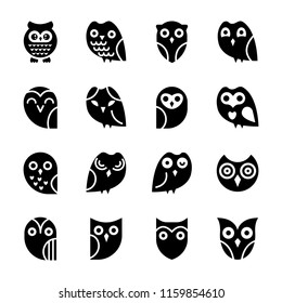 
Baby Owl Glyph icons
