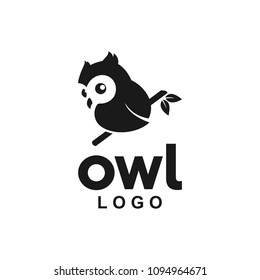 baby owl logo icon animal illustration symbol vector