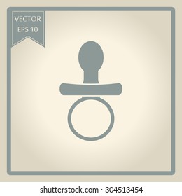 Baby Pacifier - black vector icon 
