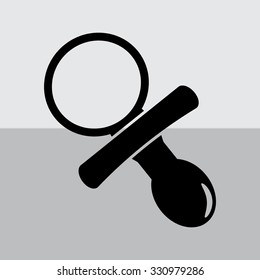 Baby Pacifier - black vector icon 