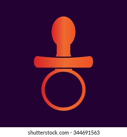 Baby Pacifier - black vector icon 