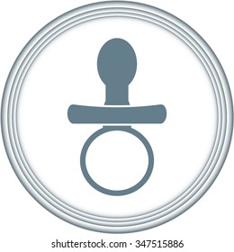  Baby Pacifier - black vector icon 