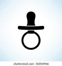 Baby Pacifier -  black vector icon