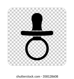 Baby Pacifier  - black vector icon