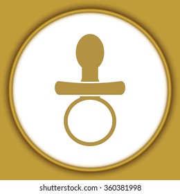 Baby Pacifier - black vector icon 